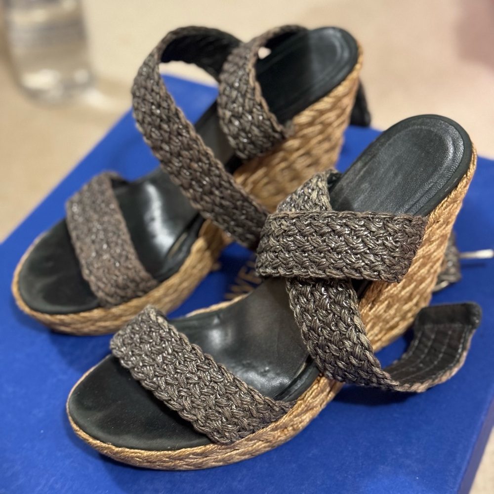 Stuart Weitzman Espadrille Wedges gray/green